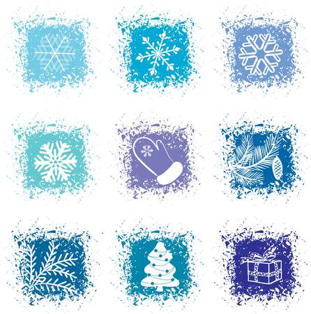 Set christmas iconsのイラスト素材