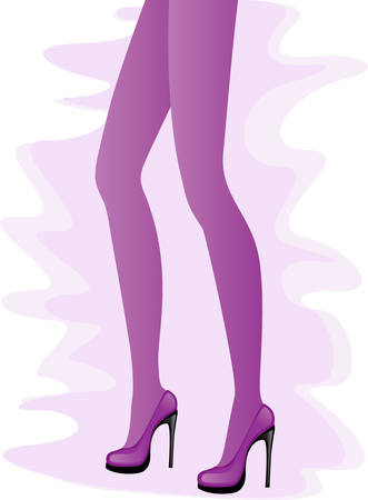 woman's legs and shoes vector illustrationのイラスト素材