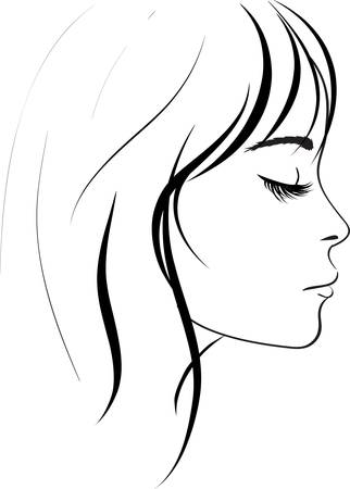 beauty girl faceのイラスト素材