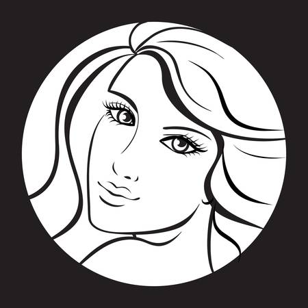 beauty girl face. Art  work illustrationのイラスト素材
