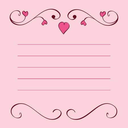 abstract pink love borderのイラスト素材