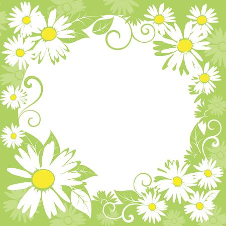 funny spring floral border.のイラスト素材