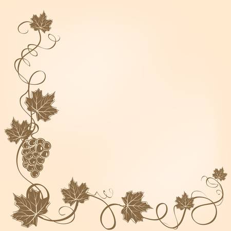 Corner frame with grapes and leaves.のイラスト素材
