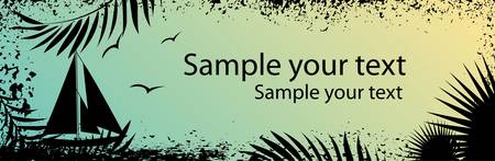 abstract sea grunge banner. Colorful vector illustrationのイラスト素材