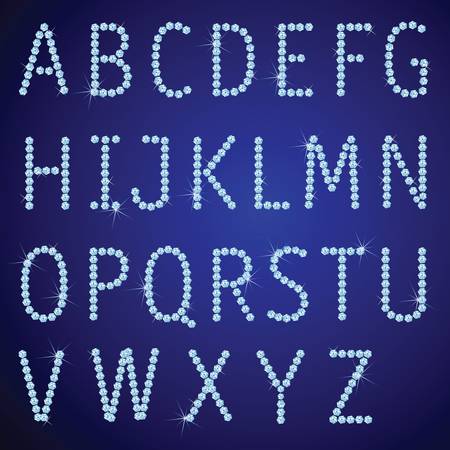 vector diamond letters with gemstones isolated design illustrationのイラスト素材