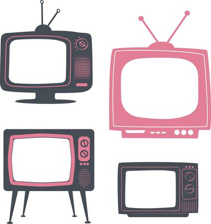 stylish retro tv set のイラスト素材
