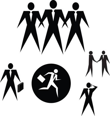 Set Of Business People Icons, On White. Vector illustrationのイラスト素材