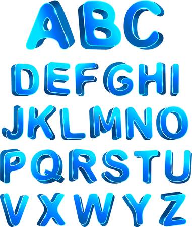 3d ice set alphabet. Abstract vector illustrationのイラスト素材