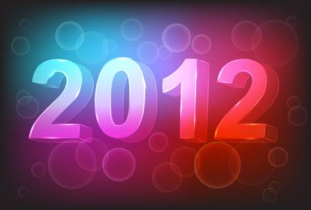new year 2012 in colorful background design. のイラスト素材