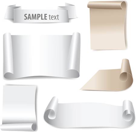 bland paper with page curlのイラスト素材