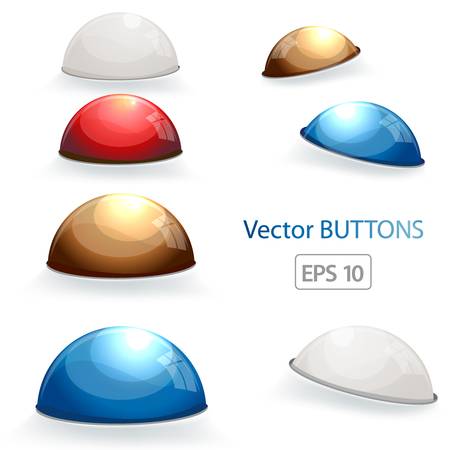 Set of abstract glossy button  Colorful illustration のイラスト素材