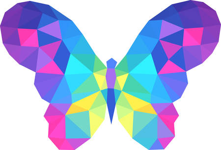 vector polygonal butterfly のイラスト素材