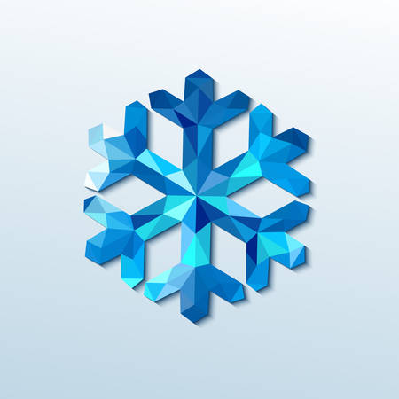 polygonal christmas snowflake  Vector illustrationのイラスト素材