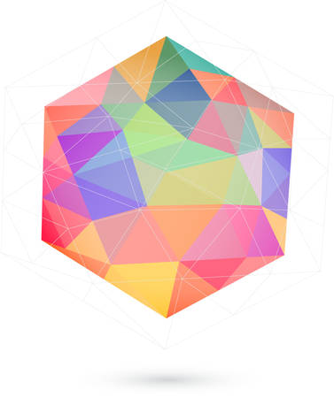 colorful icosahedron for graphic designのイラスト素材