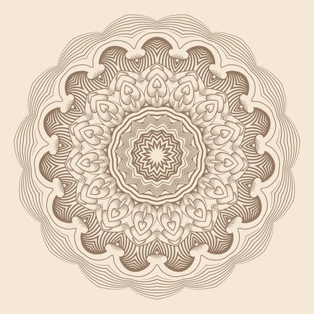 Contemporary doily round lace floral pattern card, circle, mandalaのイラスト素材