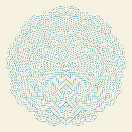 Contemporary doily round lace floral pattern card, circle, mandalaのイラスト素材