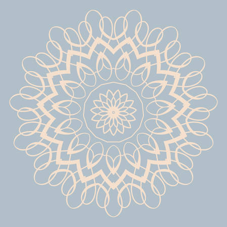 Contemporary doily round lace floral pattern card, circle, mandalaのイラスト素材