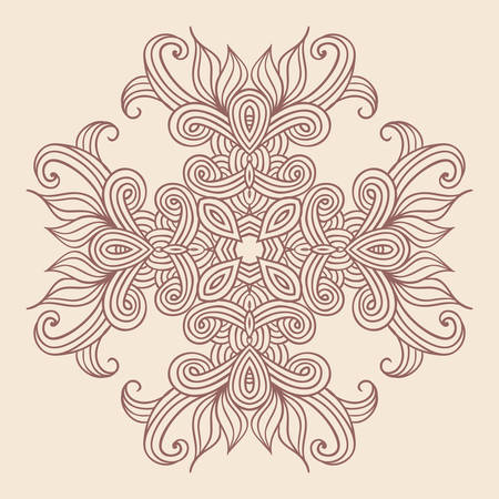 Contemporary doily round lace floral pattern card, circle, mandalaのイラスト素材