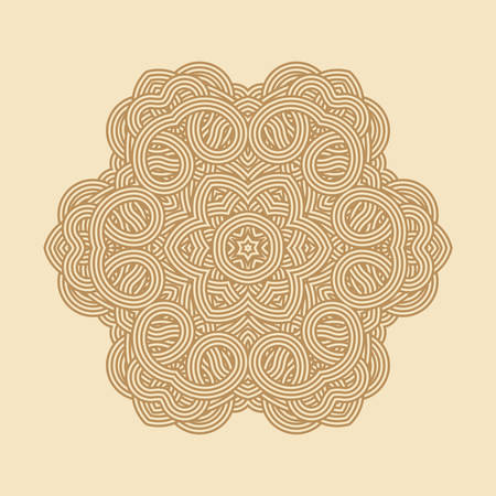 Contemporary doily round lace floral pattern card, circle, mandalaのイラスト素材