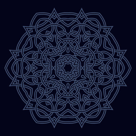 Contemporary doily round lace floral pattern card, circle, mandalaのイラスト素材