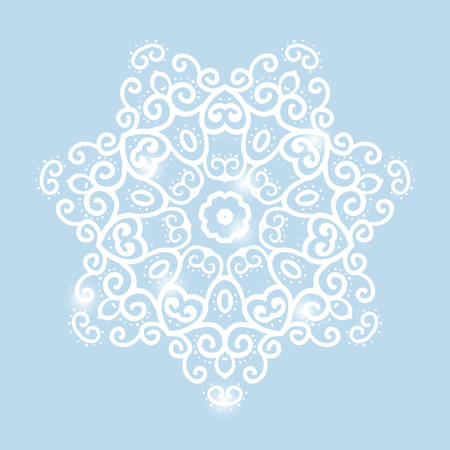 winter celtic knot doily round lace floral pattern card, circle, mandala, amuletのイラスト素材