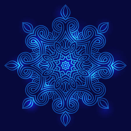 winter celtic knot doily round lace floral pattern card, circle, mandala, amuletのイラスト素材