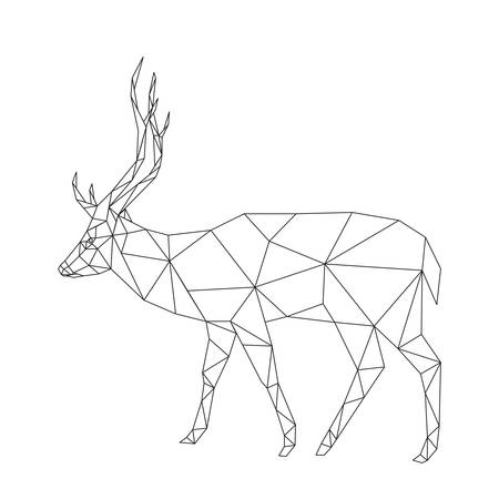 Polygonal  deer design.のイラスト素材
