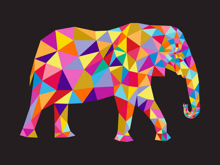colorful elephant abstract card.のイラスト素材