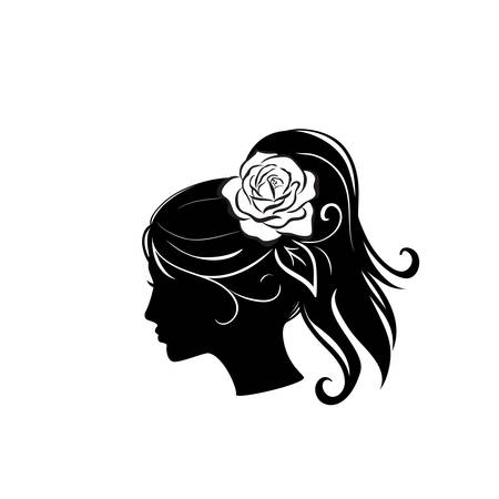 Beautiful woman face iconのイラスト素材