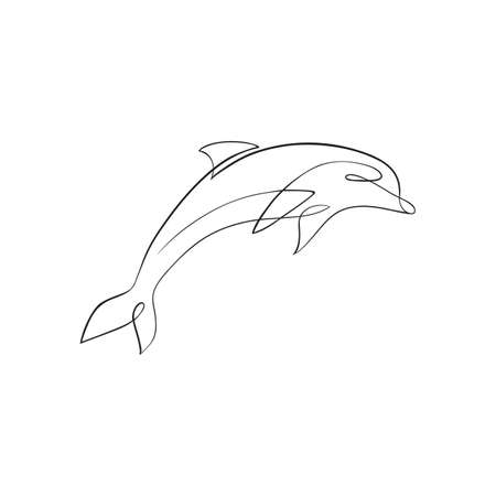 Dolphin single line drawingの写真素材