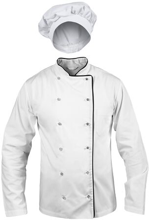 isolated male cook white suit with a hat isolated male cook white suit with a hat