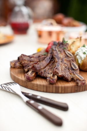 barbecued pork ribsの写真素材