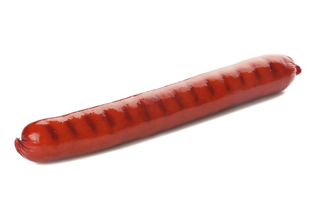 Roasted sausage isolated on white backgroundの写真素材