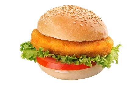 Fresh tasty chicken hamburgerの写真素材