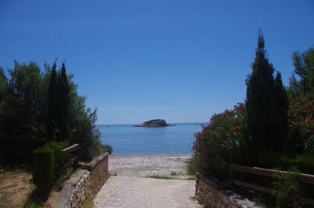 Cap negret beach view. Altea, mediterranean sea. Costa Blanca. Spainの写真素材