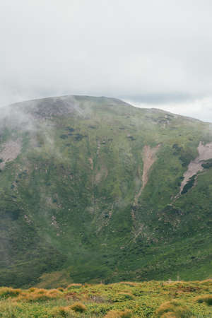 Landscape before rain in Carpathian mountains, Ukraineの写真素材