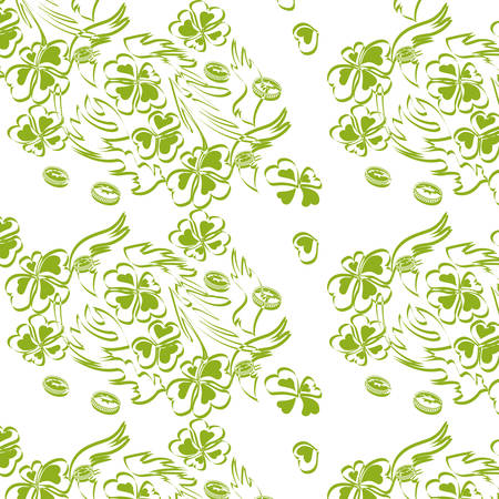 Vector illustration of clover in green.のイラスト素材