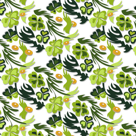 Seamless texture, pattern of clover.のイラスト素材