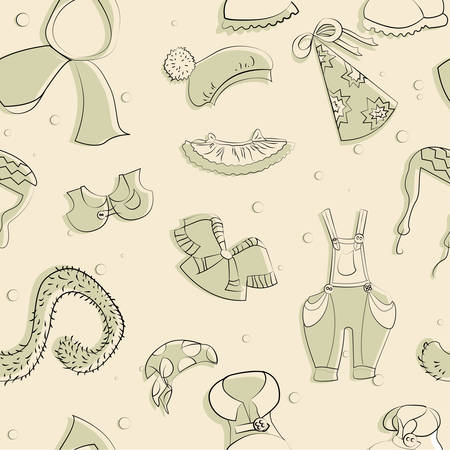 Clothing drawn vector. Seamless texture.のイラスト素材