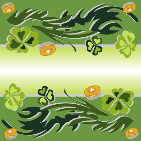 Vector illustration of clover in green.のイラスト素材