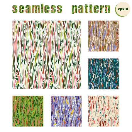 Set Of Six Textured Natural Seamless Patterns Backgrounds.のイラスト素材