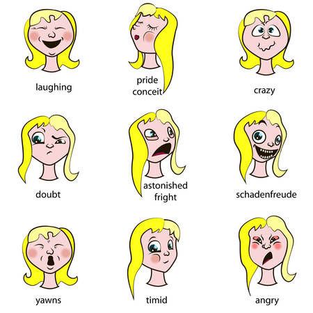 Vector smiley. A cute little creature. Expresses emotions.のイラスト素材