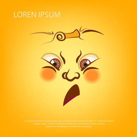 Vector smiley. A cute little creature. Expresses emotions. The emoticon smileys or grimaces.のイラスト素材