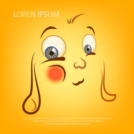 Vector smiley. A cute little creature. Expresses emotions. The emoticon smileys or grimaces.のイラスト素材