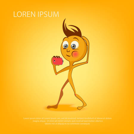 Vector smiley. A cute little creature. Expresses emotions. The emoticon smileys or grimaces.のイラスト素材