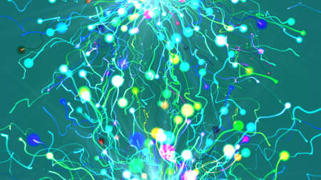 background, glowing crystals on the surface of a swimming pool