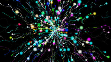 background, glowing crystals on the surface of a swimming poolの写真素材