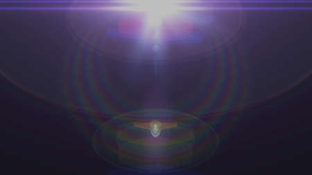 Real Lens Flare Shot in Studio over Black Background. Easy to add as Overlay or Screen Filter Photosの写真素材