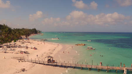 The shore of the sea from a birds eye viewの写真素材