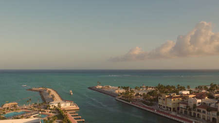 The shore of the sea from a birds eye viewの写真素材